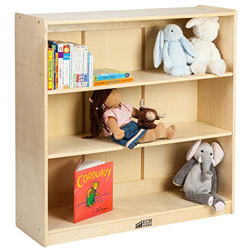 ECR4Kids Birch Bookcase with 3 Adjustable Shelves