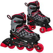 used Roller Derby Caspian Kids' Adjustable Inline-Quad Combo Skates, Small (shoe size 12-2)