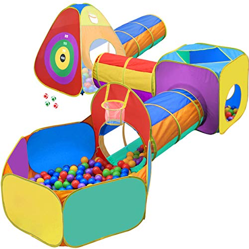 used Hide N Side 5 Piece Ball Pit Tent With Tunnels