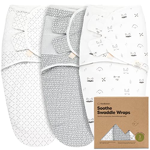 used KeaBabies Soothe Swaddle Wraps 3 Pack, Nordic