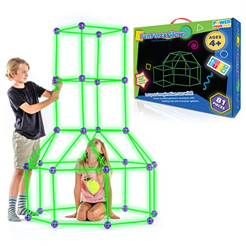 used Power Your Fun Fun Forts Glow Fort Building Kit, 81 Pieces