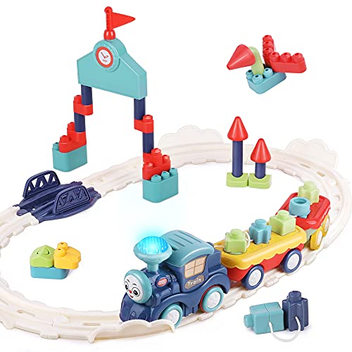 used iPlay, iLearn Toy Train Block Set