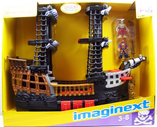 used Fisher Price Imaginext Black & Red Pirate Ship