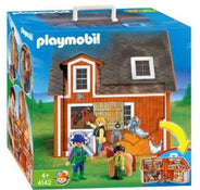 secondhand Playmobil Take Along Barn Farm Set