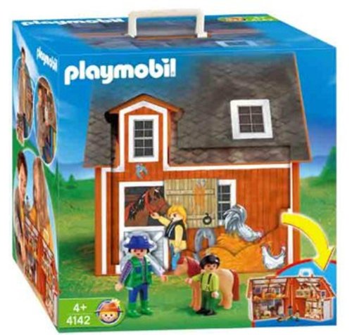 secondhand Playmobil Take Along Barn Farm Set