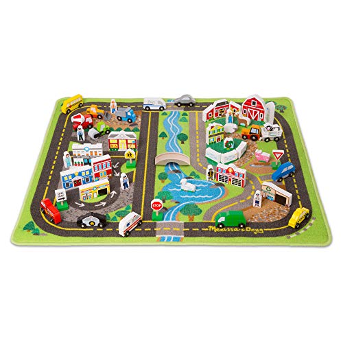 used Melissa & Doug Deluxe Road Rug Play Set