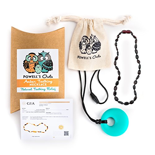 used Powell’s Owls Amber Teething Necklace Gift Set