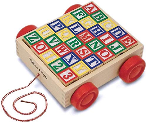 used Melissa & Doug Classic ABC Block Cart Wood Toy