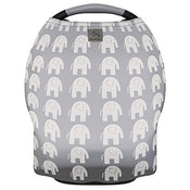 Shop MoM-me Multi Use Cover, Grey & White Elephants at GoodBuy Gear
