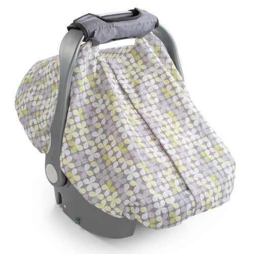 used Summer Infant 2-In-1 Car Seat Carry & Cover, grey and green