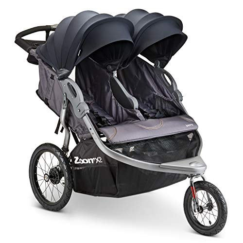 used Joovy Zoom X2 Double Jogging Stroller, Forged Iron, 2022