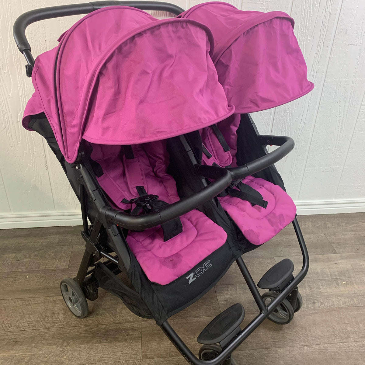 zoe xl2 best v2 xl2-12418b lightweight double umbrella stroller reviews Zoe Twin+ XL2 Stroller, Classic, Eloise Plum