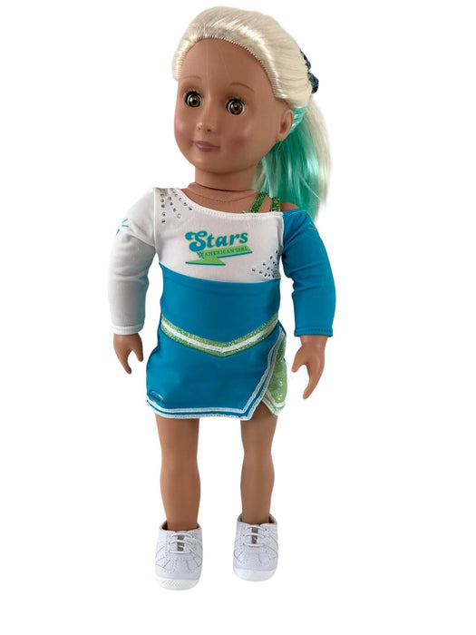 used Our Generation By Battat 18” Fashion Doll, with American Girl Competition Cheer Outfit