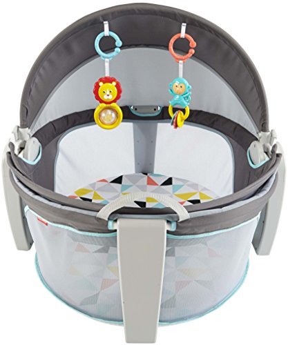 used Fisher Price On-the-Go Baby Dome, Blue/Green Hexagon