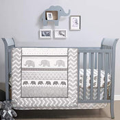 used PS by the Peanutshell 3 Piece Crib Bedding Set