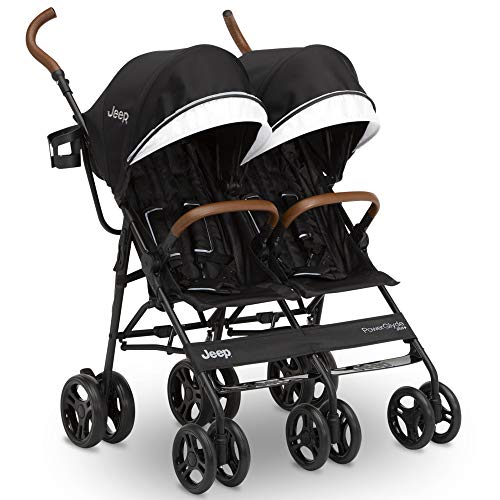 used Delta Children Keep PowerGlyde Plus Side By Side Double Stroller, 2021 Black