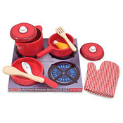 used Melissa & Doug Deluxe Wooden Kitchen Accessory Set