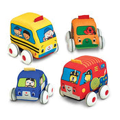 used Melissa & Doug Pull Back Toddler Cars, Town Vehicles