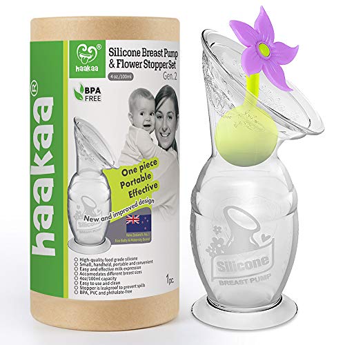 Shop Haakaa Silicone Breast Pump And Flower Stopper Set at GoodBuy Gear