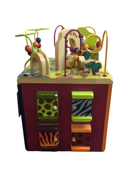 used B. toys Zany Zoo Wooden Activity Cube