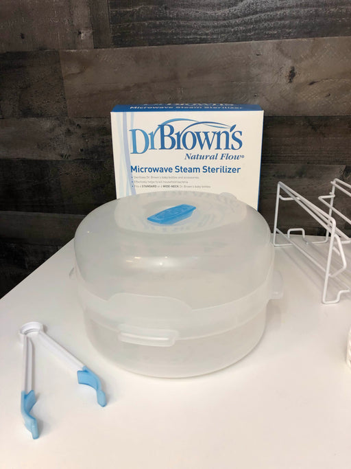 secondhand Dr. Brown’s Bottles, Drying Racks And Sterilizer