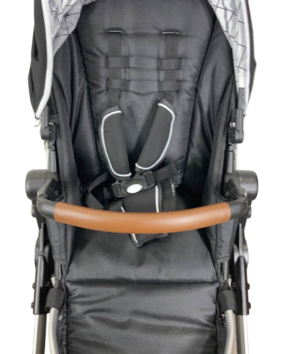 Mockingbird Single to Double Stroller, 2023, Silver with Penny Leather, Windowpane, Black