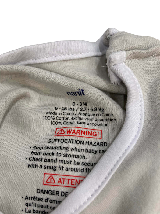 secondhand Nanit Breathing Wear Swaddle, Pebble Grey, Small (0-3m)