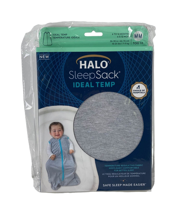 used Halo Ideal Temp Swaddle, Grey/Aqua