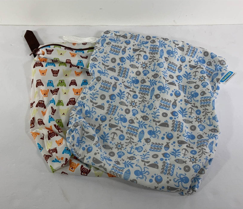 used Thirsties Deluxe Reusable Wet Diaper Bag, 2 Pack
