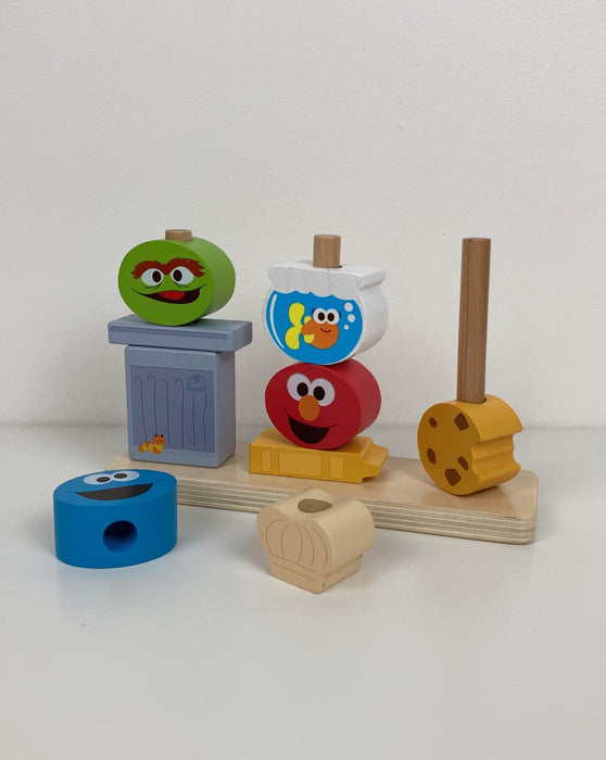 secondhand Bright Starts Mix & Match Sesame Street Friends Wooden Stacking Toy