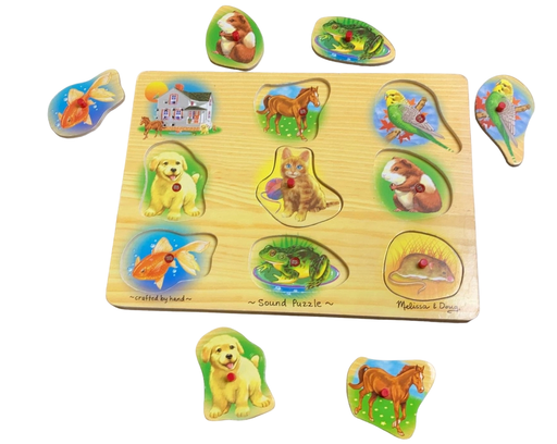 secondhand Melissa & Doug Sound Puzzle, Pets