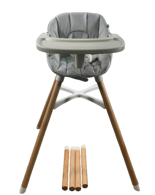 Shop Lalo 3 in 1 High Chair Kit, Coconut, Grey Multi, Natural Wood at GoodBuy Gear
