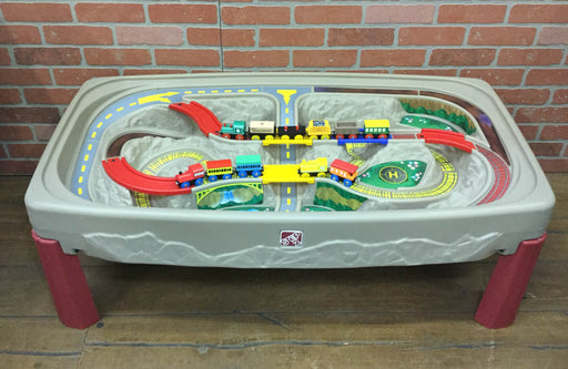 used Step2 Deluxe Canyon Road Train & Track Table With Lid