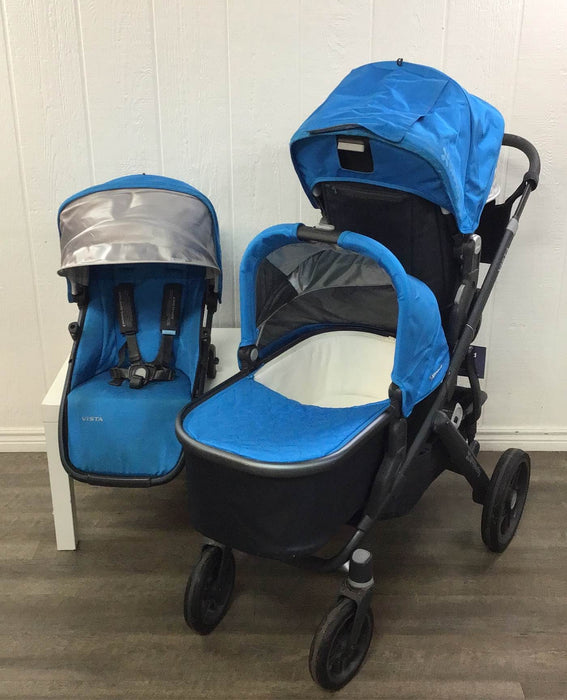 secondhand UPPAbaby VISTA Double Stroller, 2014, Georgie (Marine Blue)