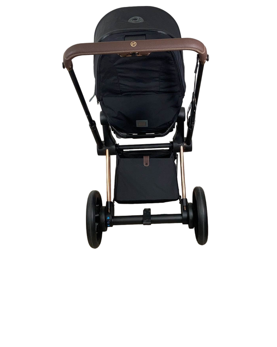 Cybex E-PRIAM Electric Stroller, 2023, Rose Gold, Premium Black