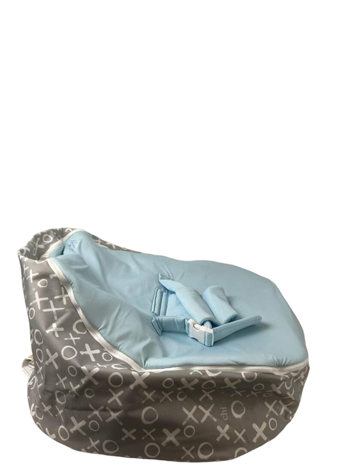 used BayB Baby Bean Bag, blue gray oxo