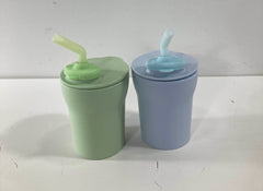 used Miniware 1-2-3 Sip! Cups, 2 pack, Keylime/Aqua