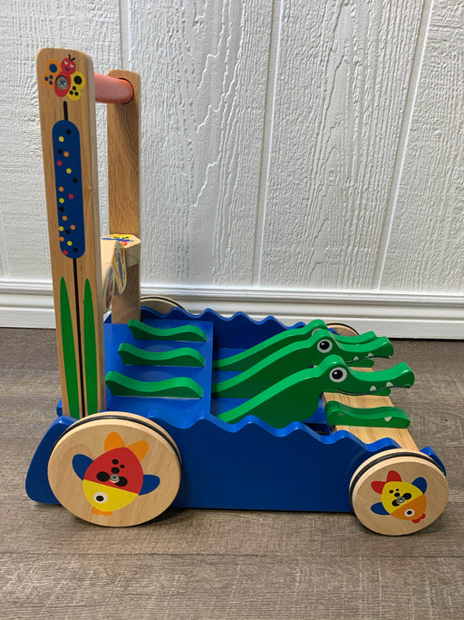 secondhand Melissa & Doug Deluxe Chomp and Clack Alligator Wooden Push Toy And Activity Walker