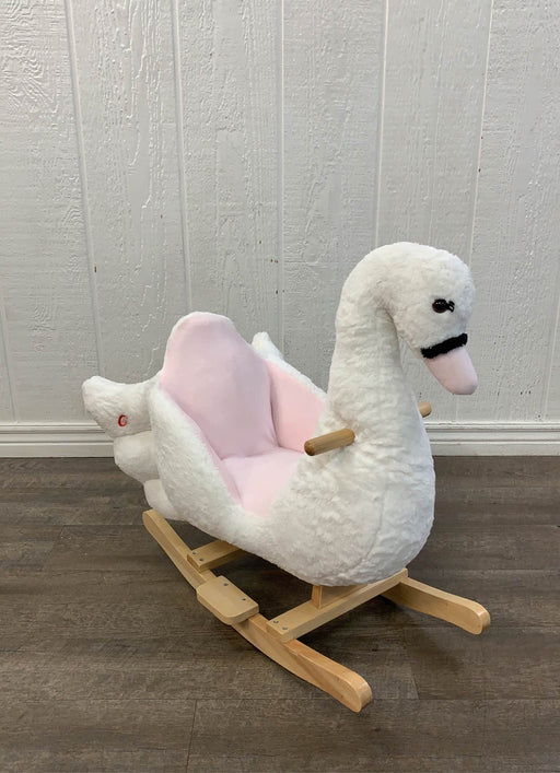 used Qaba Kids Plush Ride On Rocking Animal, Swan