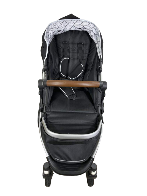 secondhand Mockingbird Single Stroller, 2023, Windowpane, Black, Silver With Penny Leather