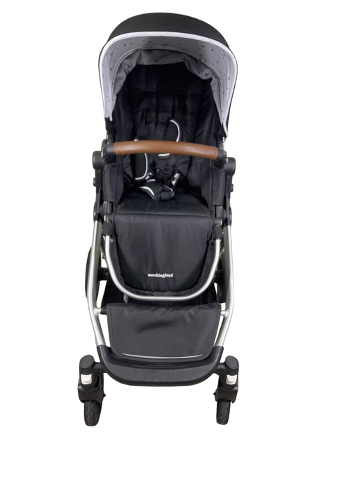 secondhand Mockingbird Single to Double Stroller, 2022, Silver with Penny Leather, Watercolor Drops, Black