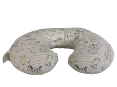 used Boppy Nursing and Infant Support Luxe Pillow, Notebook Black and White with Gold Animals