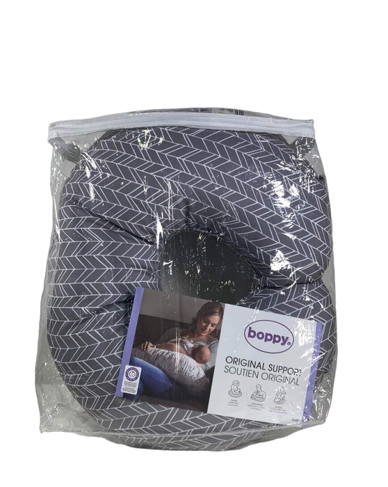 Shop Boppy Nursing and Infant Support Pillow, Blue Herringbone at GoodBuy Gear