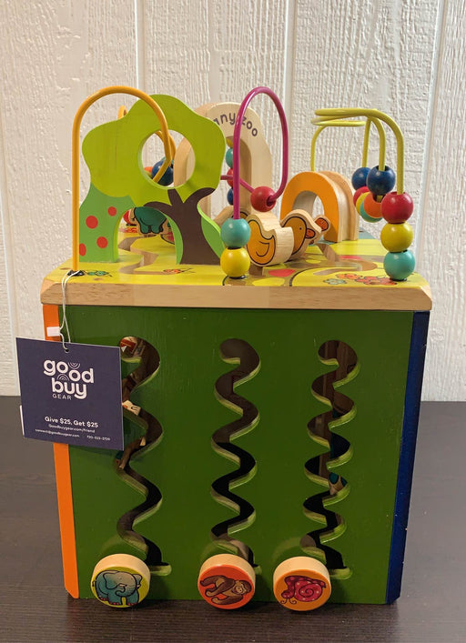 secondhand B. toys Zany Zoo Wooden Activity Cube