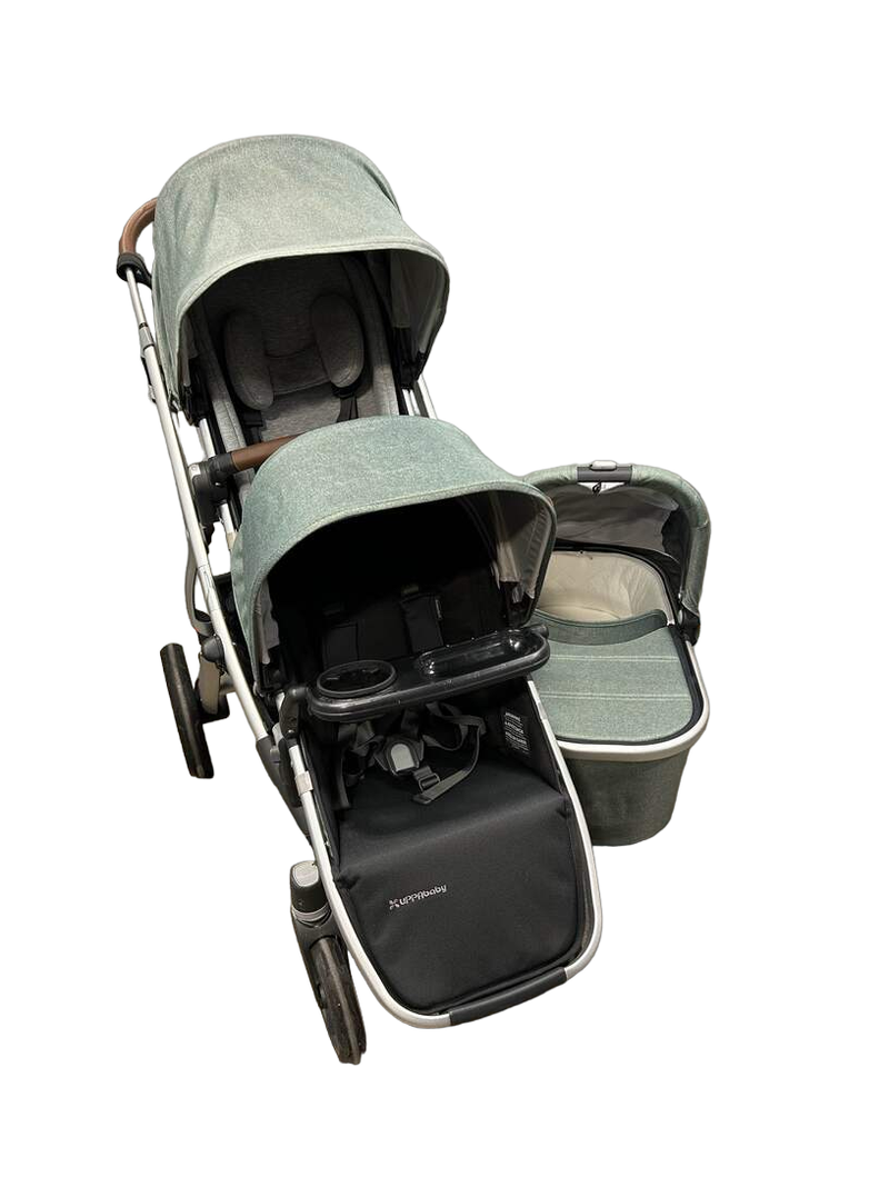 uppababy vista 2 green UPPAbaby VISTA V2 Double Stroller with Snack Tray, 2020, Emmett (Green