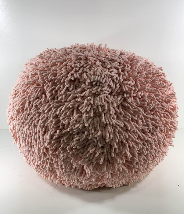 used Land Of Nod Shaggy Pouf, Pink