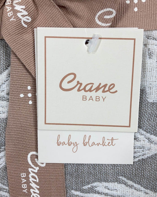 secondhand Crane Baby Cotton Muslin Jacquard Blanket, Grey Feather