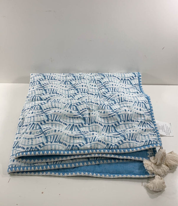 used Crane Baby Quilted Blanket, Cotton Chambray