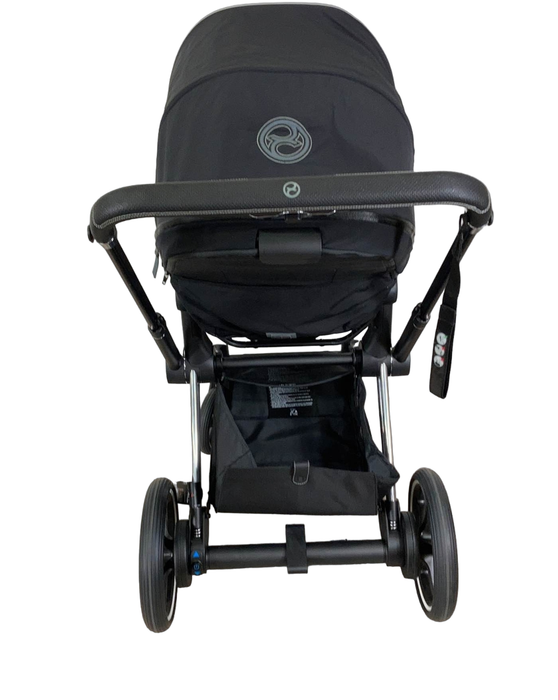 Cybex E-PRIAM Electric Stroller, 2021, Deep Black, Chrome With Black Details