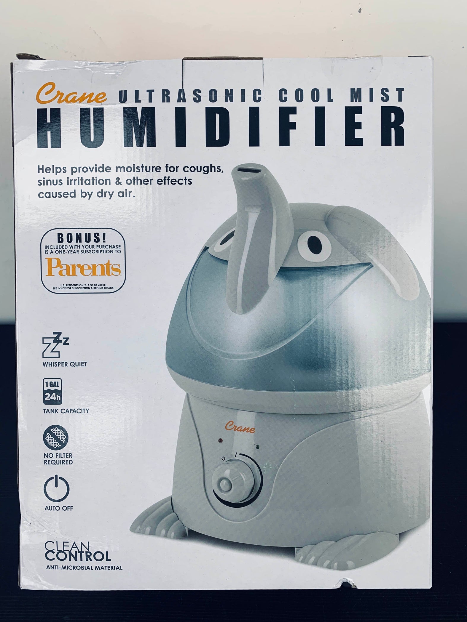 Crane Ultrasonic Cool Mist Humidifier, Elephant — GoodBuy Gear